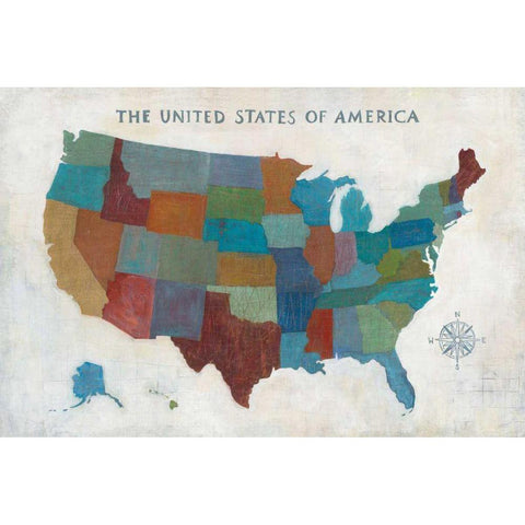 See the USA with Words Gold Ornate Wood Framed Art Print with Double Matting by Averinos, Melissa
