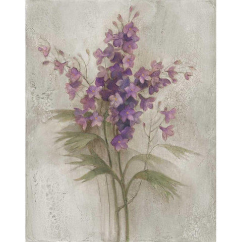 Purple Larkspur Garden on Grey Black Modern Wood Framed Art Print by Hristova, Albena