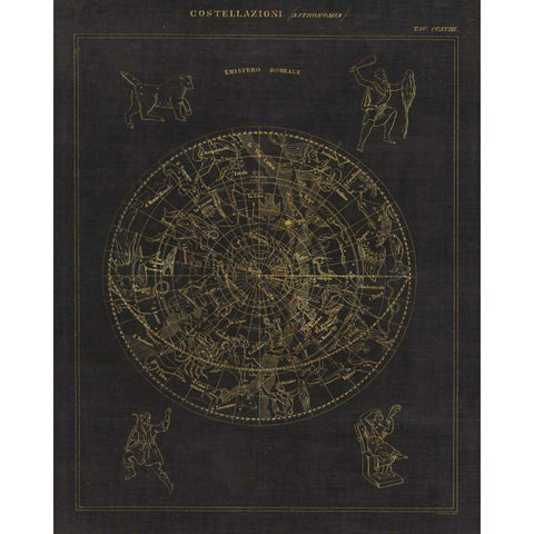 Costellazioni I Gold Ornate Wood Framed Art Print with Double Matting by Wild Apple Portfolio