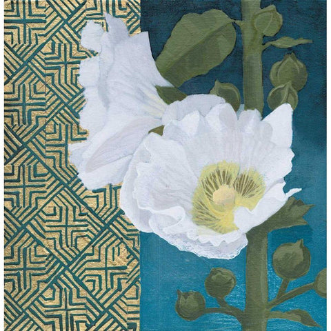 Soft Evening III indigo Gold Ornate Wood Framed Art Print with Double Matting by Lovell, Kathrine