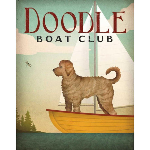 Doodle Sail Black Modern Wood Framed Art Print with Double Matting by Fowler, Ryan