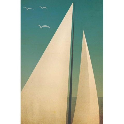 Sails I Black Modern Wood Framed Art Print with Double Matting by Fowler, Ryan