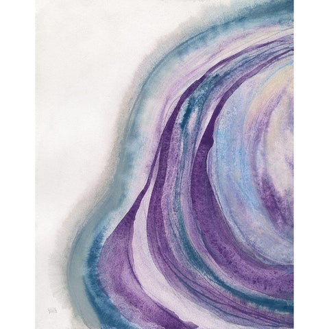 Watercolor Geode I Black Modern Wood Framed Art Print by Paschke, Chris