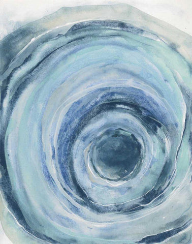 Watercolor Geode IX White Modern Wood Framed Art Print with Double Matting by Paschke, Chris