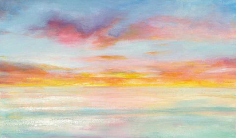 Pastel Sky White Modern Wood Framed Art Print with Double Matting by Nai, Danhui