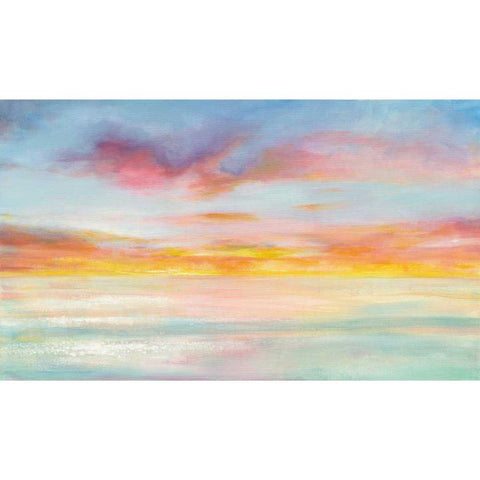 Pastel Sky White Modern Wood Framed Art Print by Nai, Danhui