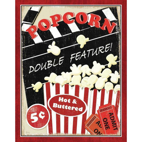 At the Movies I White Modern Wood Framed Art Print by Charron, Veronique