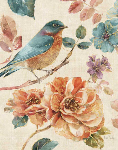 Spiced Nature III Linen Leaf Black Ornate Wood Framed Art Print with Double Matting by Audit, Lisa