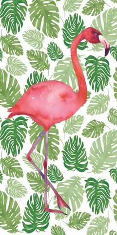 Tropical Flamingo I Black Ornate Wood Framed Art Print with Double Matting by Wild Apple Portfolio