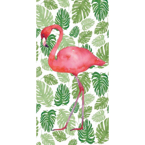 Tropical Flamingo II Black Modern Wood Framed Art Print by Wild Apple Portfolio