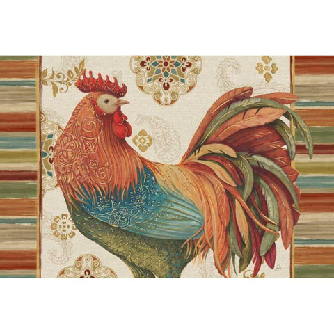 Rooster Rainbow IA Black Modern Wood Framed Art Print with Double Matting by Brissonnet, Daphne