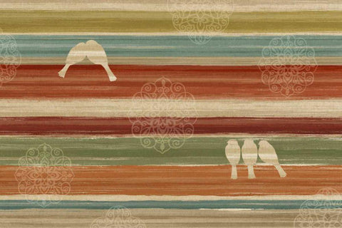 Mumbai Rainbow Birds I White Modern Wood Framed Art Print with Double Matting by Daphne, Brissonnet