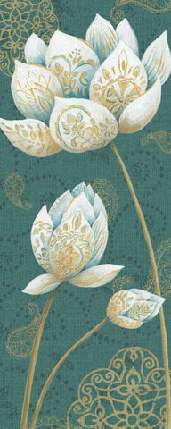 Lotus Dream IIIB White Modern Wood Framed Art Print with Double Matting by Daphne, Brissonnet