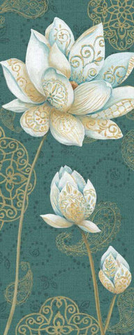 Lotus Dream IIB Black Ornate Wood Framed Art Print with Double Matting by Daphne, Brissonnet