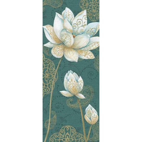 Lotus Dream IIB Black Modern Wood Framed Art Print by Daphne, Brissonnet