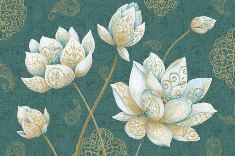 Lotus Dream IB White Modern Wood Framed Art Print with Double Matting by Daphne, Brissonnet