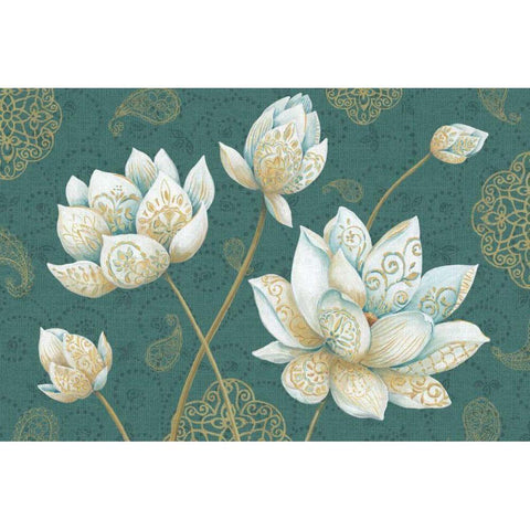Lotus Dream IB Black Modern Wood Framed Art Print by Daphne, Brissonnet