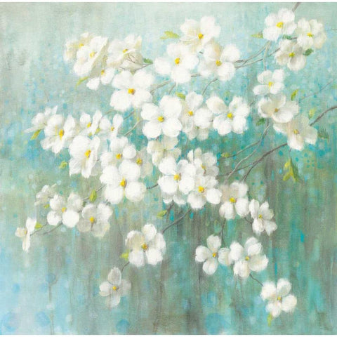 Spring Dream I Abstract White Modern Wood Framed Art Print by Nai, Danhui