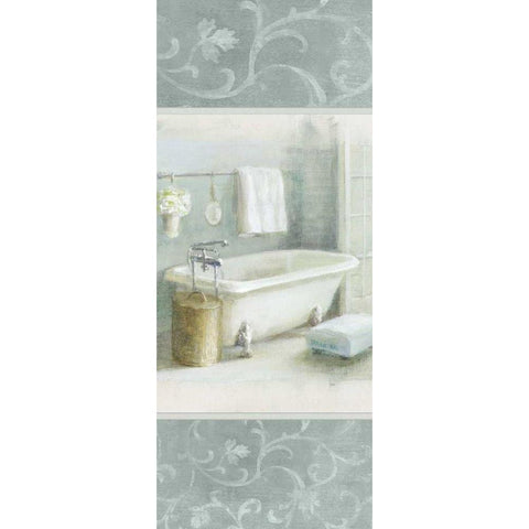 Refreshing Bath Brocade III White Modern Wood Framed Art Print by Nai, Danhui