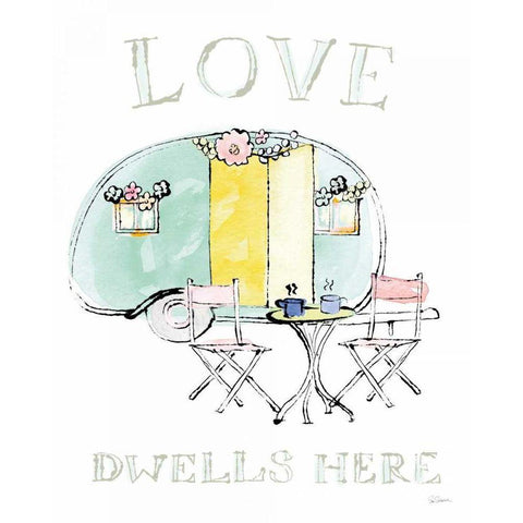 Girlfriends Cabin III Black Modern Wood Framed Art Print with Double Matting by Schlabach, Sue