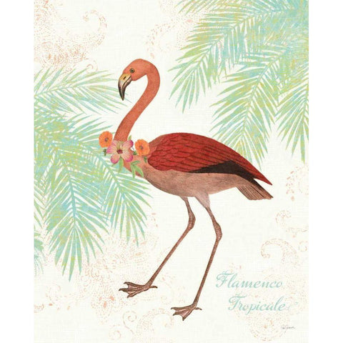 Flamingo Tropicale II Gold Ornate Wood Framed Art Print with Double Matting by Schlabach, Sue