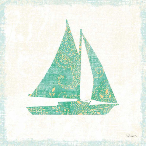 Flamingo Tropicale V White Modern Wood Framed Art Print with Double Matting by Schlabach, Sue