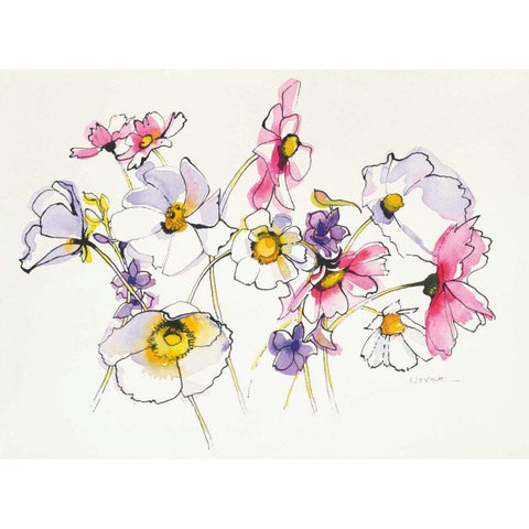 Cosmos Cosmos White Modern Wood Framed Art Print by Novak, Shirley