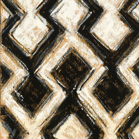 Black and Gold Geometric III Crop Black Modern Wood Framed Art Print by Novak, Shirley