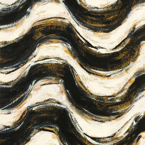 Black and Gold Geometric V Crop Black Modern Wood Framed Art Print with Double Matting by Novak, Shirley