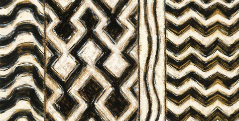 Black and Gold Geometric VII Black Ornate Wood Framed Art Print with Double Matting by Novak, Shirley