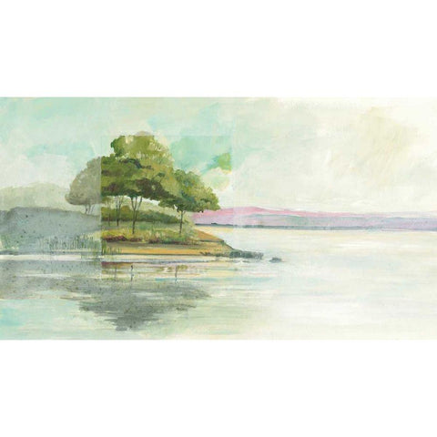 Lake Front I White Modern Wood Framed Art Print by Tillmon, Avery