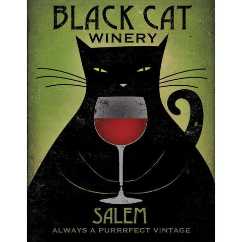 Black Cat Winery Salem Gold Ornate Wood Framed Art Print with Double Matting by Fowler, Ryan