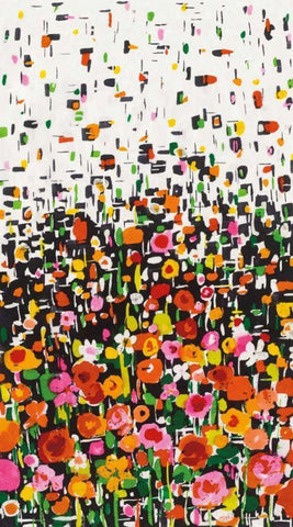 Flower Shower Crop White Modern Wood Framed Art Print with Double Matting by Wild Apple Portfolio
