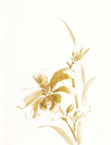 Sumi Daylily IV Gold Black Ornate Wood Framed Art Print with Double Matting by Paschke, Chris