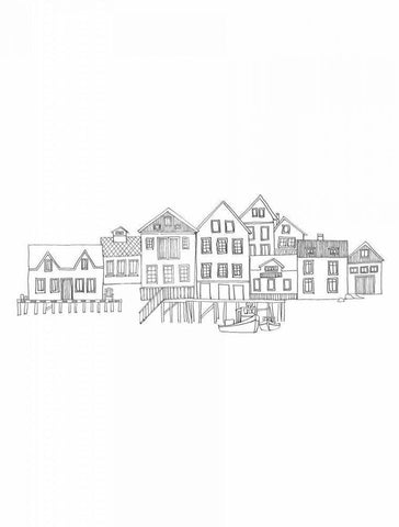 Nordic Village II Vertical Black Ornate Wood Framed Art Print with Double Matting by Tillmon, Avery