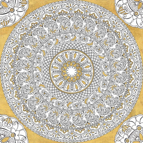 Color My World Mandala I Gold Gold Ornate Wood Framed Art Print with Double Matting by Brissonnet, Daphne