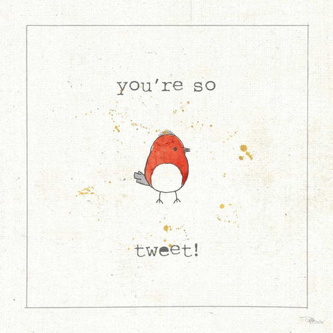 Lil Tweeties I White Modern Wood Framed Art Print with Double Matting by Pela Studio