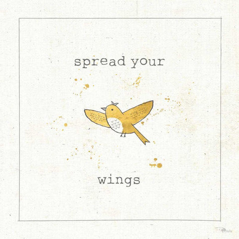 Lil Tweeties II White Modern Wood Framed Art Print with Double Matting by Pela Studio