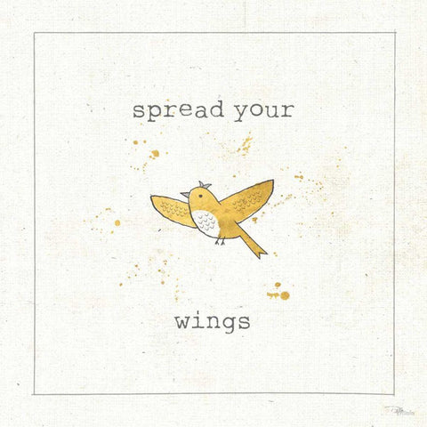 Lil Tweeties II Black Modern Wood Framed Art Print by Pela Studio