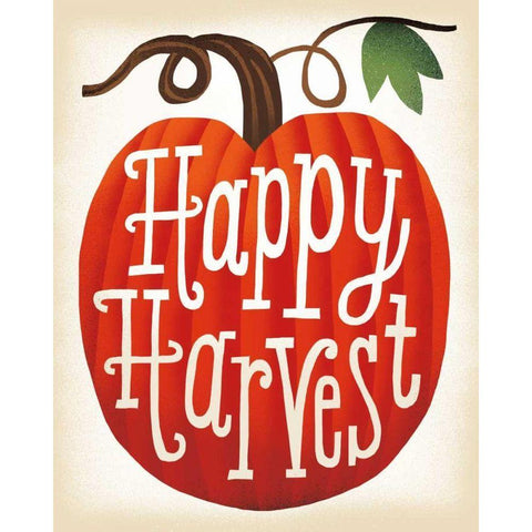 Harvest Time Happy Harvest Pumpkins Black Modern Wood Framed Art Print by Mullan, Michael