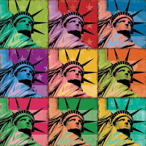 Pop Liberty Black Modern Wood Framed Art Print with Double Matting by Richard, Ben