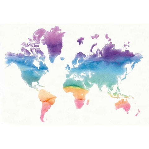 Watercolor World Black Modern Wood Framed Art Print by Schick, Mike