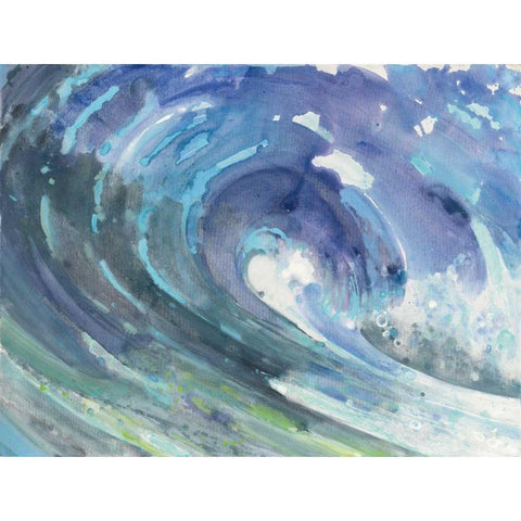 Curl Black Modern Wood Framed Art Print with Double Matting by Hristova, Albena