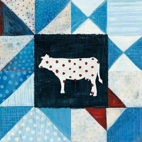 Modern Americana Farm Quilt VIII White Modern Wood Framed Art Print with Double Matting by Averinos, Melissa