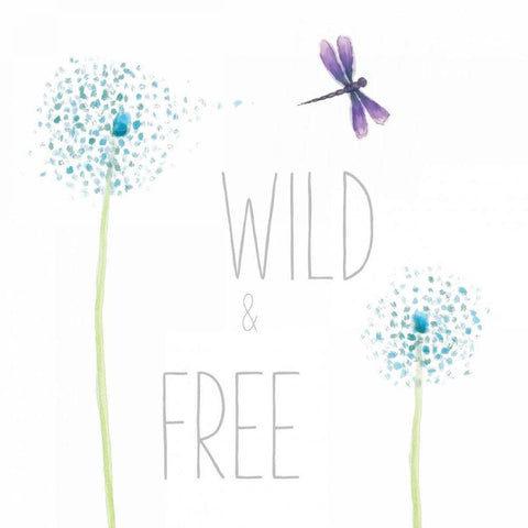 Wild and Free Black Ornate Wood Framed Art Print with Double Matting by Adams, Sarah
