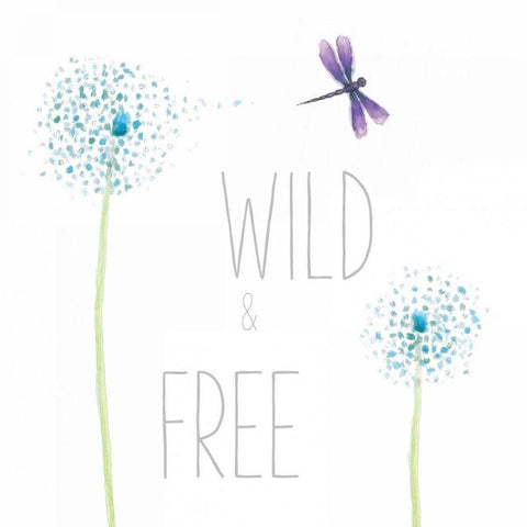 Wild and Free White Modern Wood Framed Art Print by Adams, Sarah