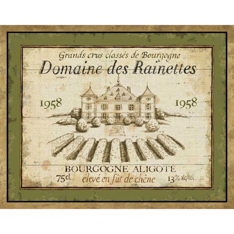 French Wine Label III White Modern Wood Framed Art Print by Brissonnet, Daphne