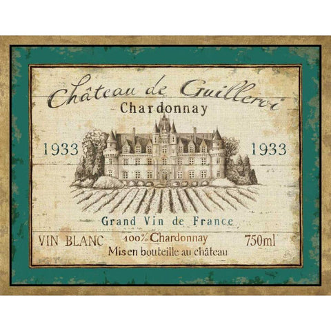 French Wine Label IV Black Modern Wood Framed Art Print with Double Matting by Brissonnet, Daphne