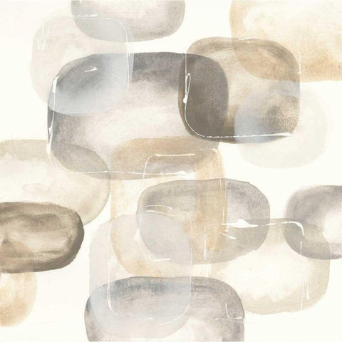 Neutral Stones IV White Modern Wood Framed Art Print by Paschke, Chris