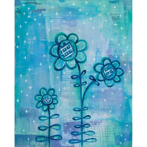 Magical Flowers I Black Modern Wood Framed Art Print by Averinos, Melissa